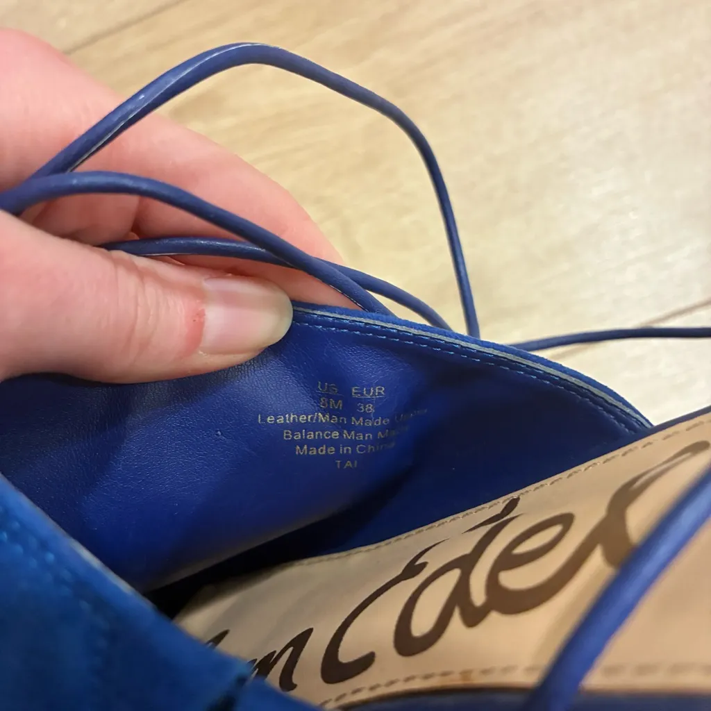 Sam Edelman Women’s Suede Leather Blue Tai Sandal Gladiator Size 8 - Image 7