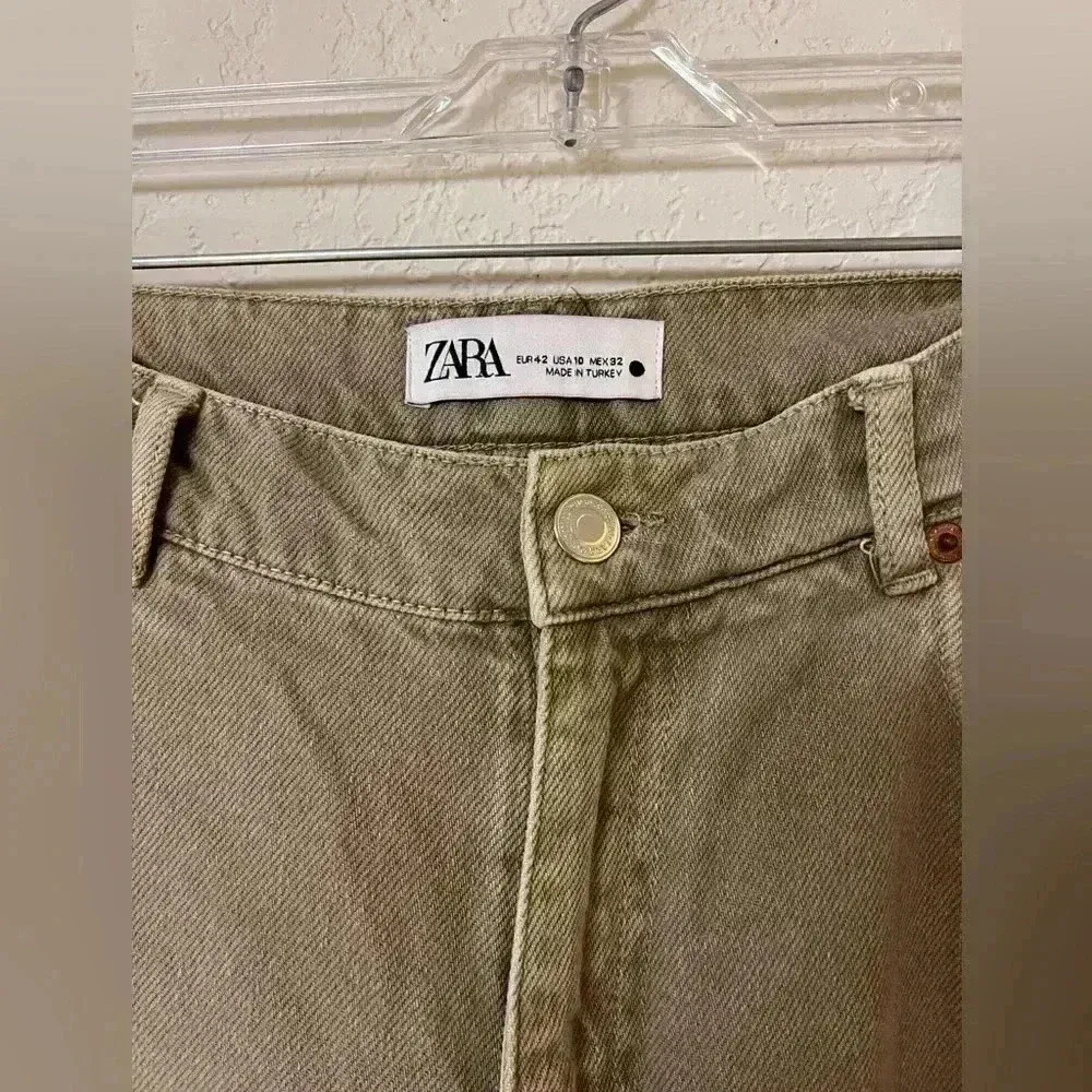 Zara - High waisted Oat Denim - Size 10 - Image 3