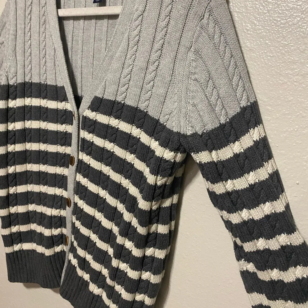 Tommy Hilfiger Striped Button Front Long Sleeve Cardigan | Sweater - Image 2