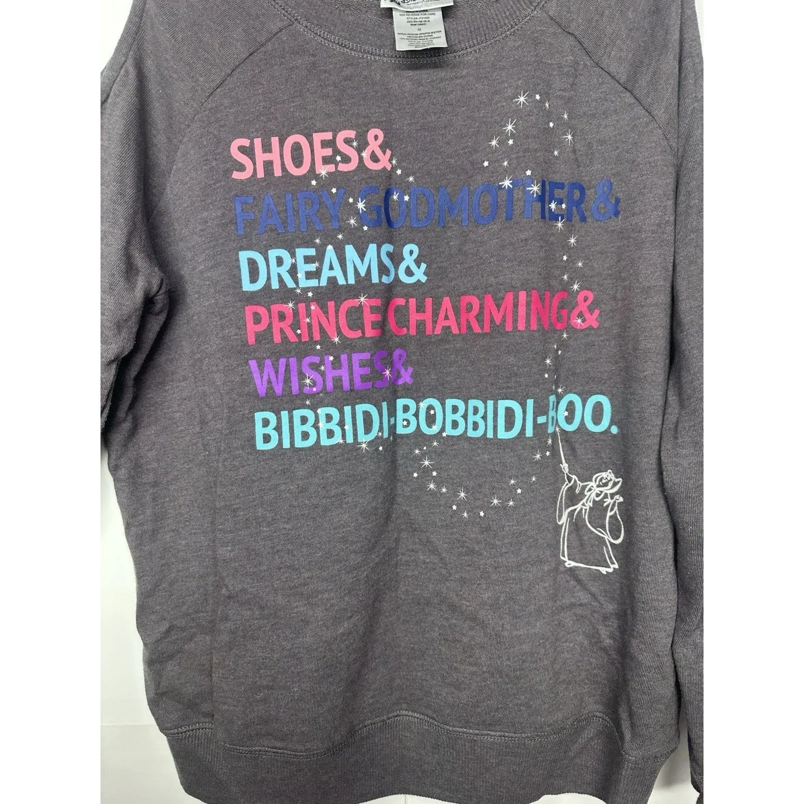 Disney Cinderella Sweatshirt Women’s Large Fairy Godmother Bibbidi Bobbidi Boo - Image 4