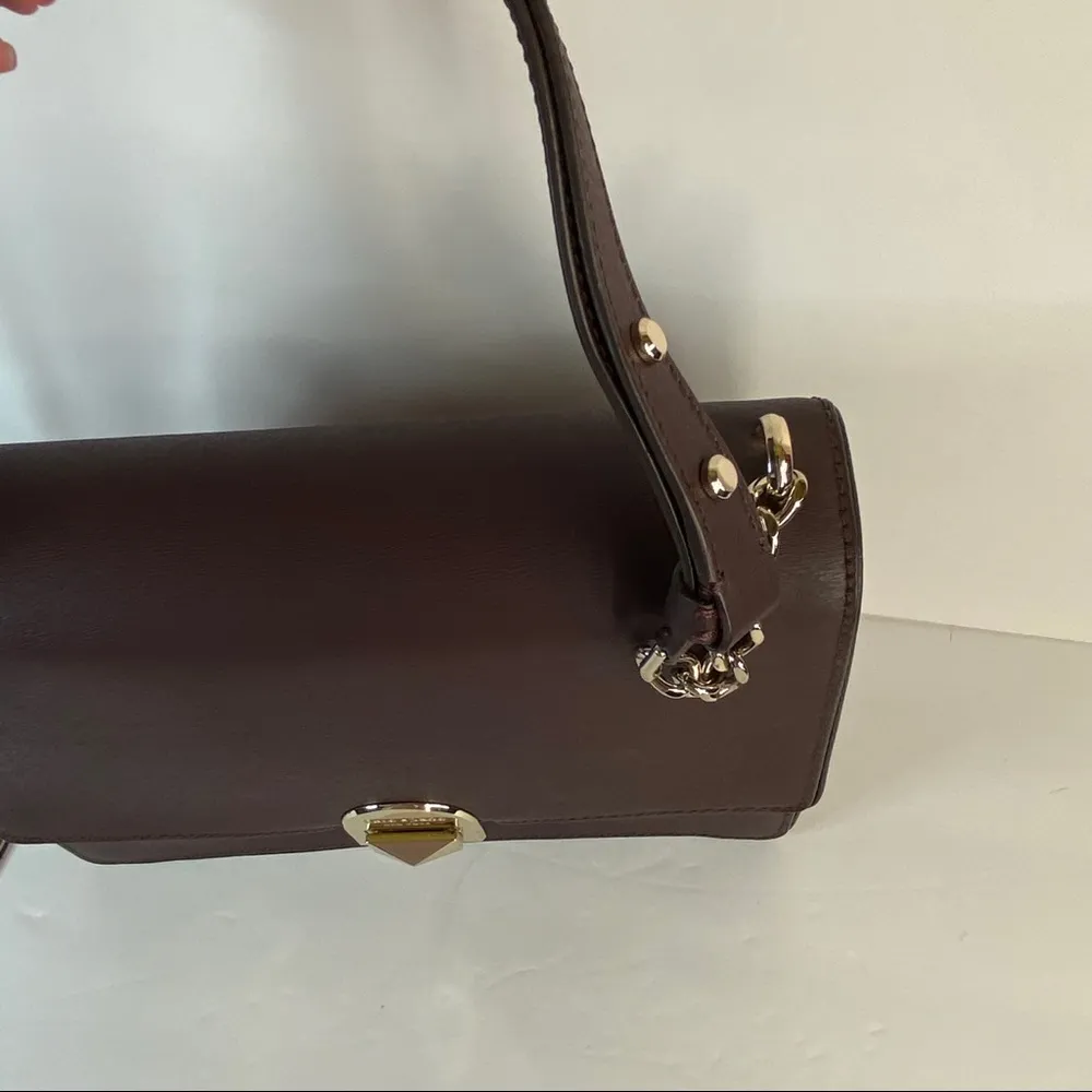 KATE SPADE Neve Convertible Flap Shoulder Bag chocolate cherry red & Olive green - Image 12