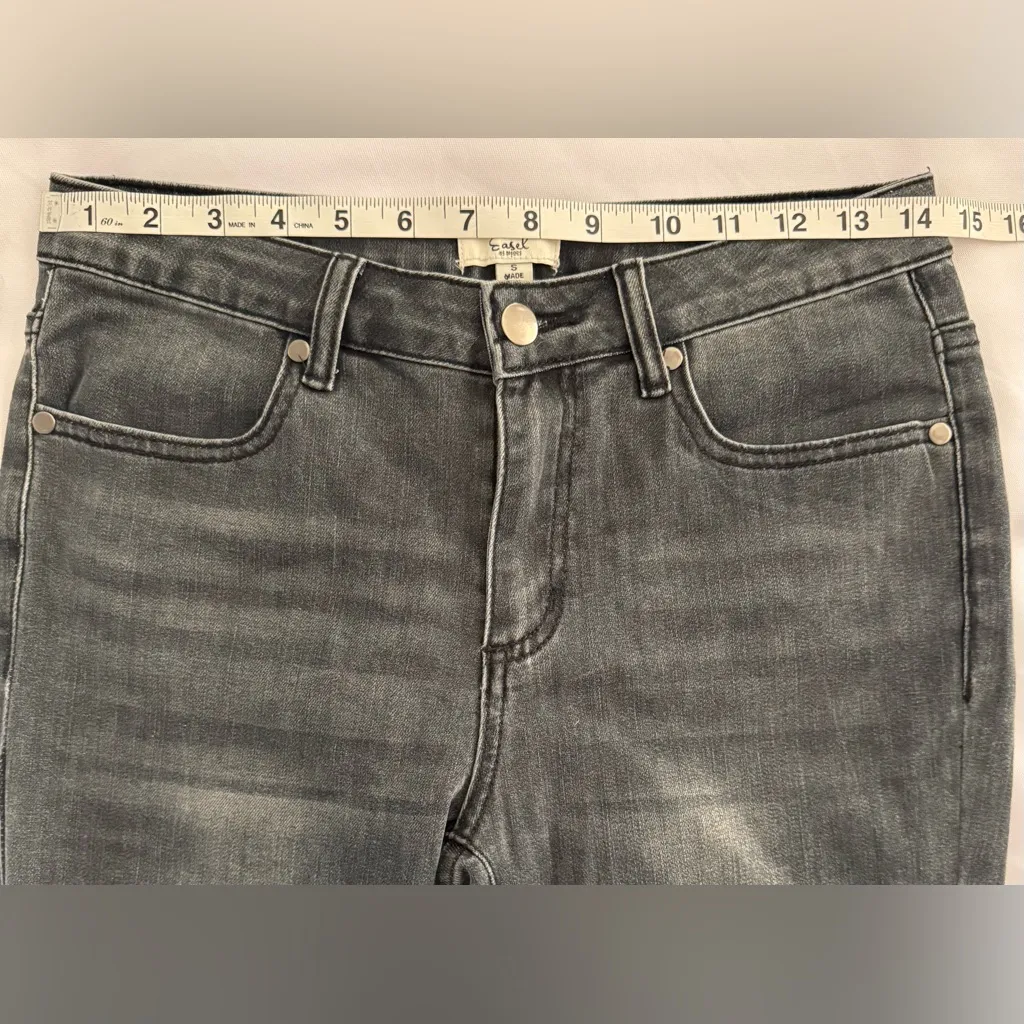 70’s Womens Mid Rise Jeans Patchwork Bell Bottom Pants Washed Denim Size S New Black - Image 5