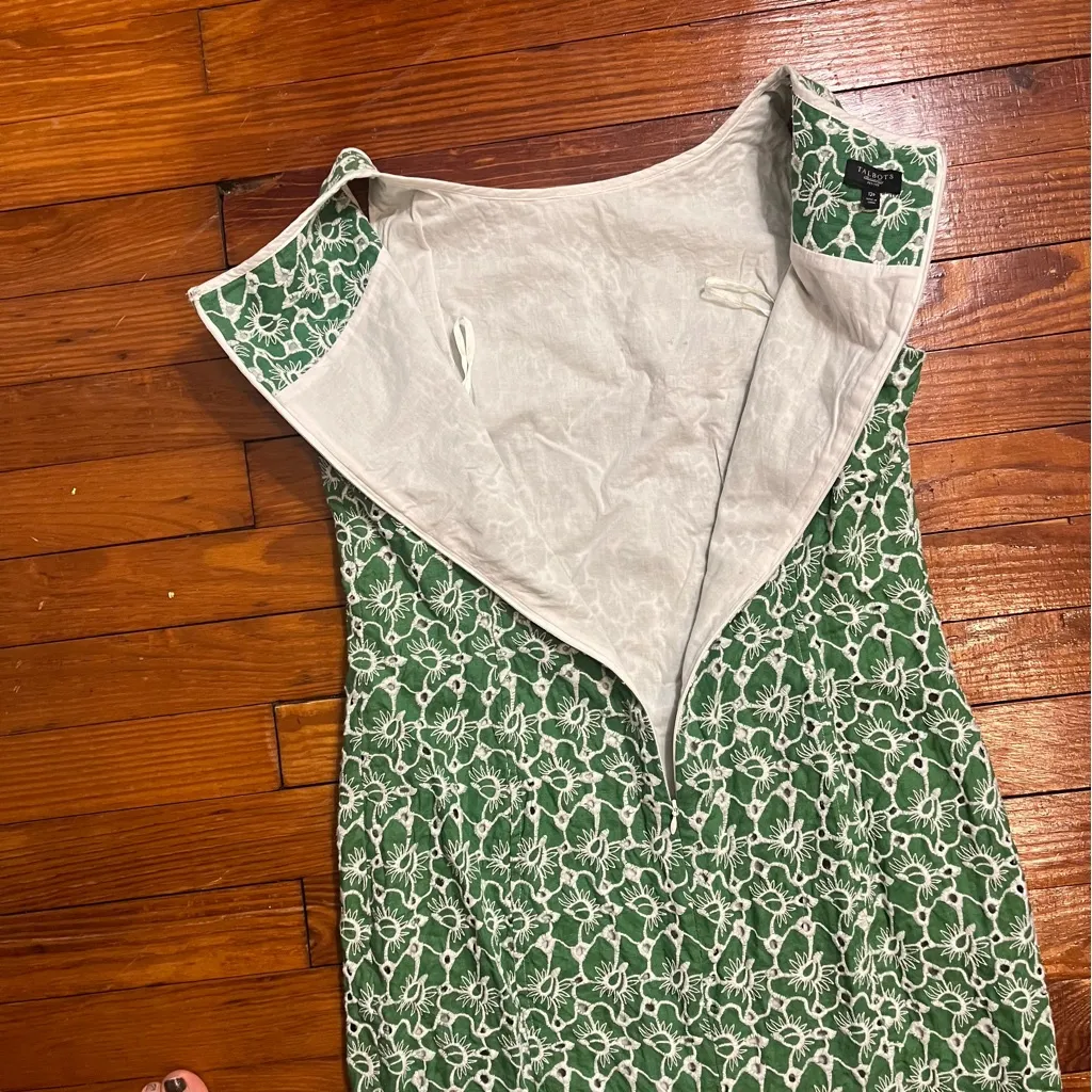 Talbots Green and White Patterned Mini Dress - Image 7