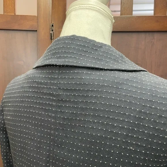 Hale Bob polka dot blue long ruffle front 3/4 jacket sz‎ Small - Image 6