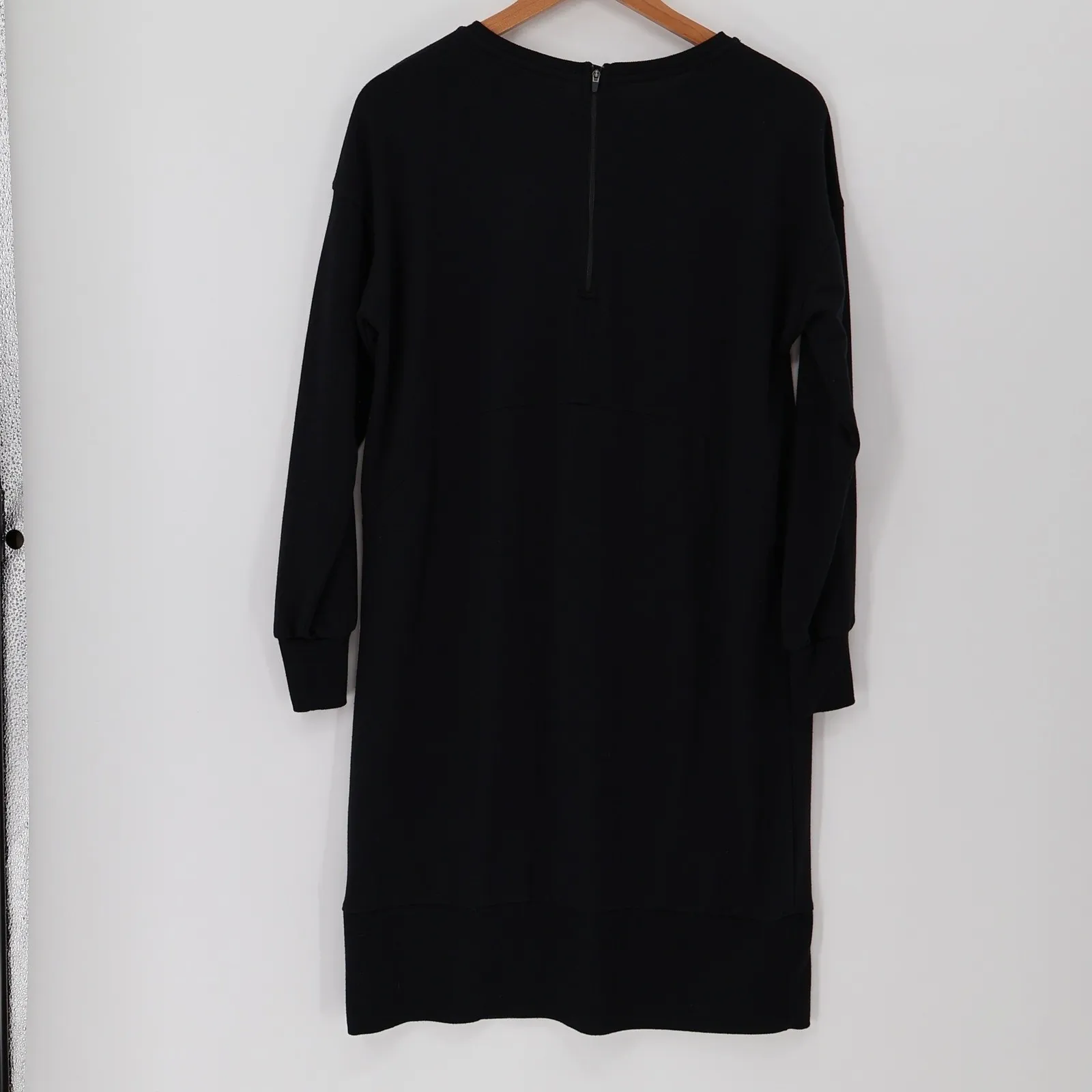 Ellen Tracy Black Knit Shift Dress Womens Minimalist Casual Sweatshirt‎ Size M - Image 8