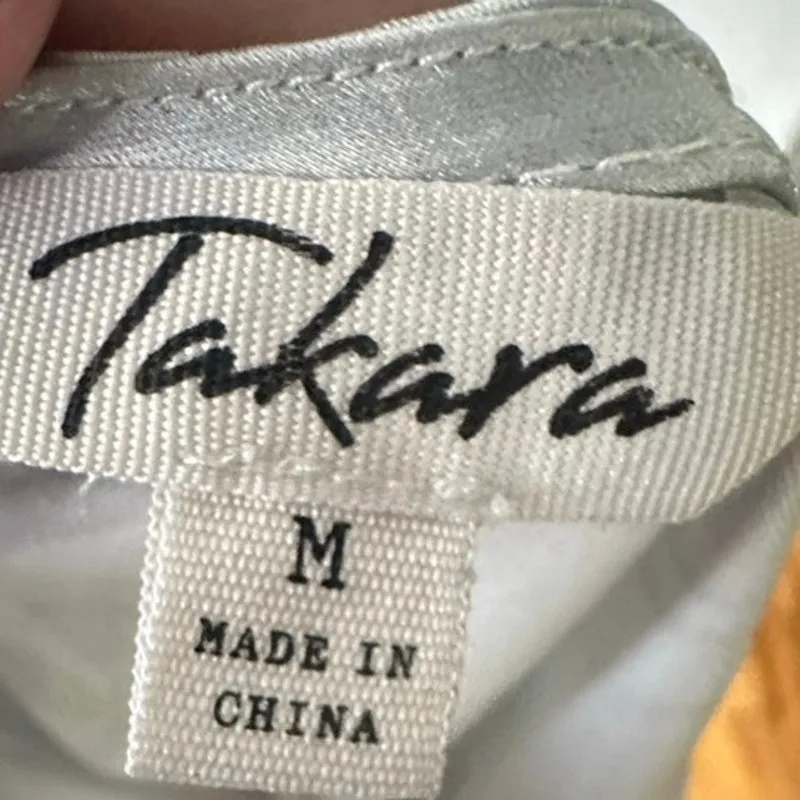 Takara Floral Slip Dress Cowl Neck Adjustable Straps Size M - Image 3