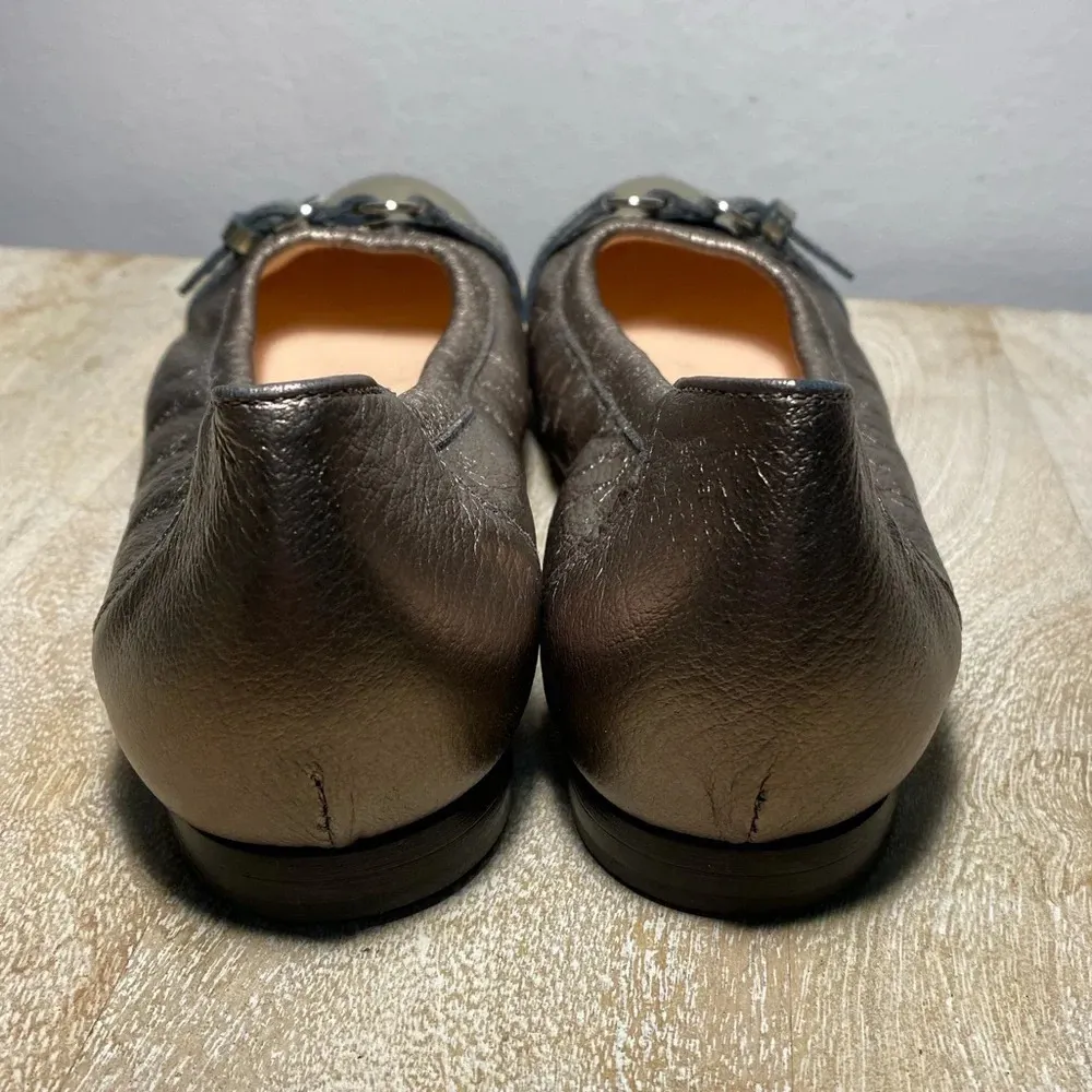 AGL patent leather gold ballet flats hand crafted Italian size 8 / 39 comfort - Image 4