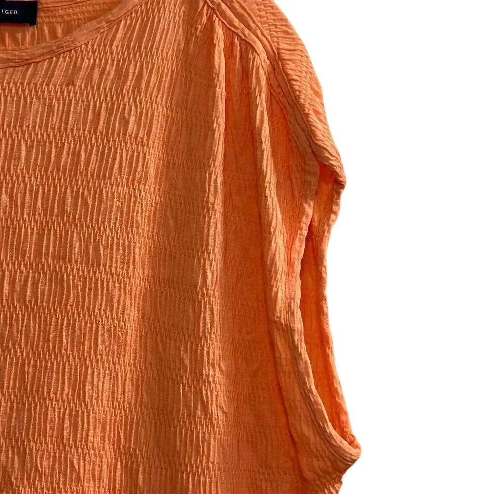 Tommy Hilfiger Women's Cap Sleeve Tee Orange Size L Casual Summer - Image 3