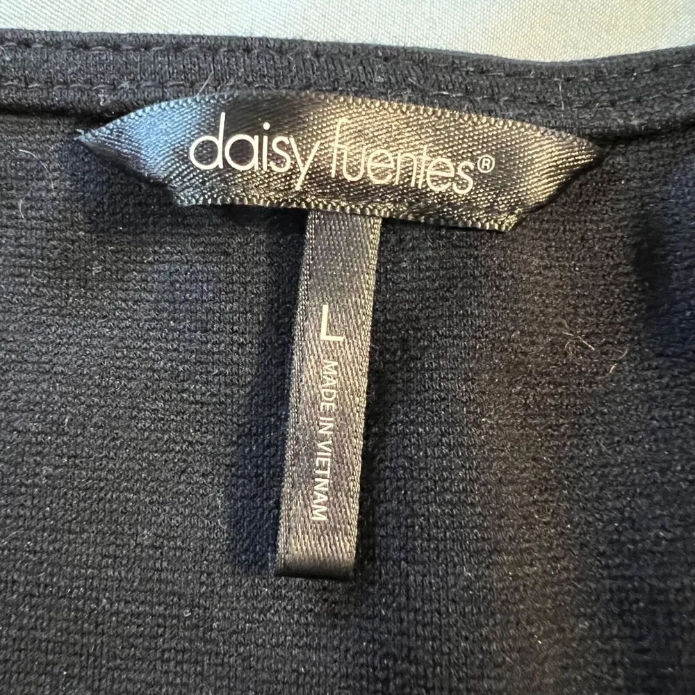 Daisy Fuentes Womens Sheath Dress V Neck Sleeveless Classic Sexy Black Large - Image 7