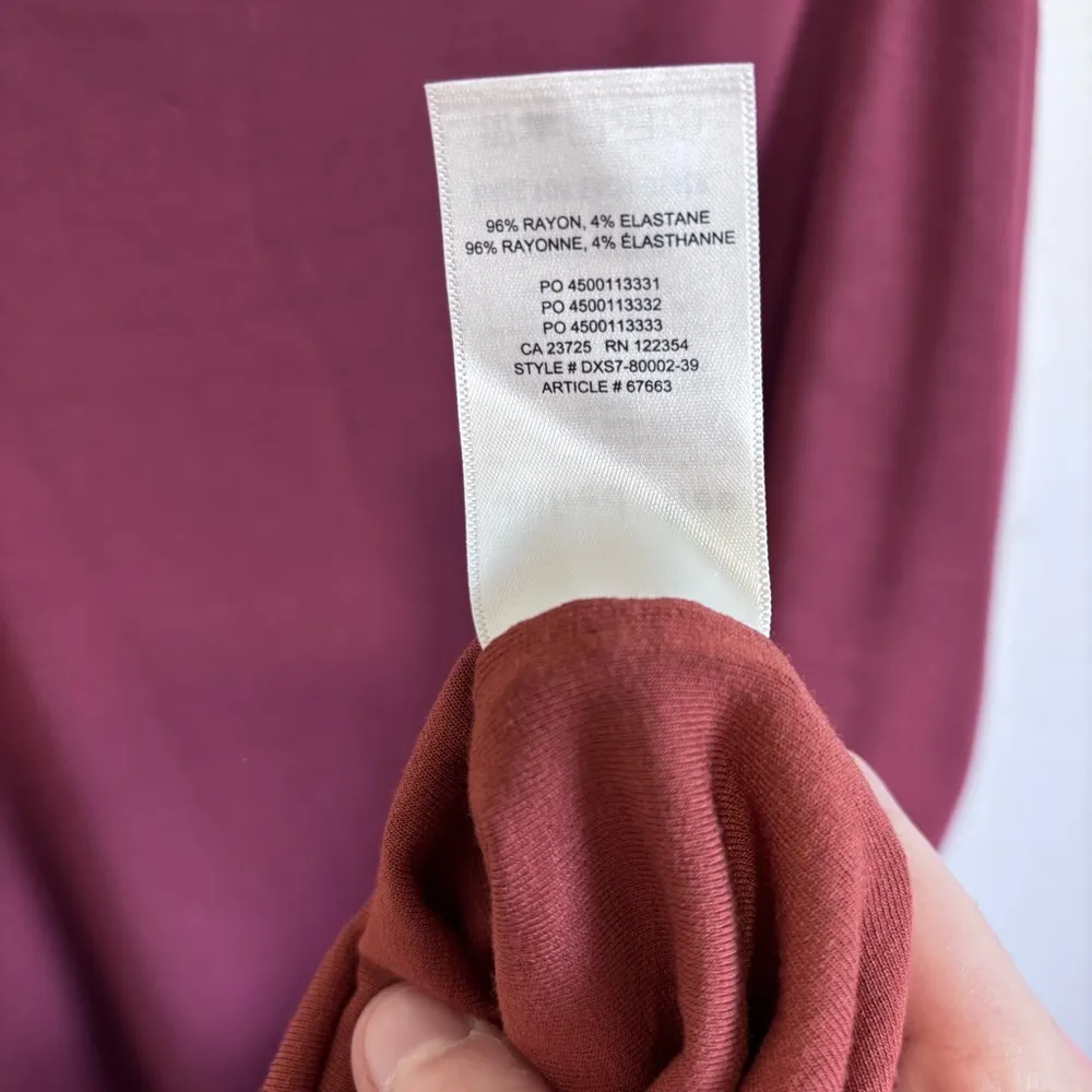 Wilfred Free Aritzia stretchy spandex bodycon dress NWT burgundy Large - Image 4