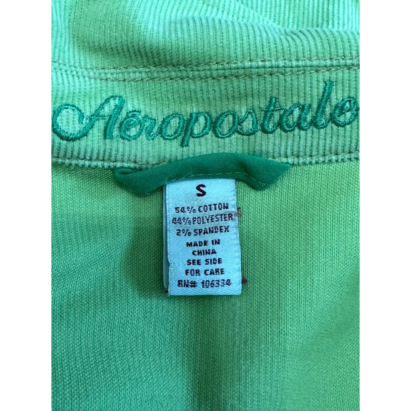 Aeropostale Y2K Corduroy Jacket Waist-Length Flap-Button Pockets Green  Small - Image 7