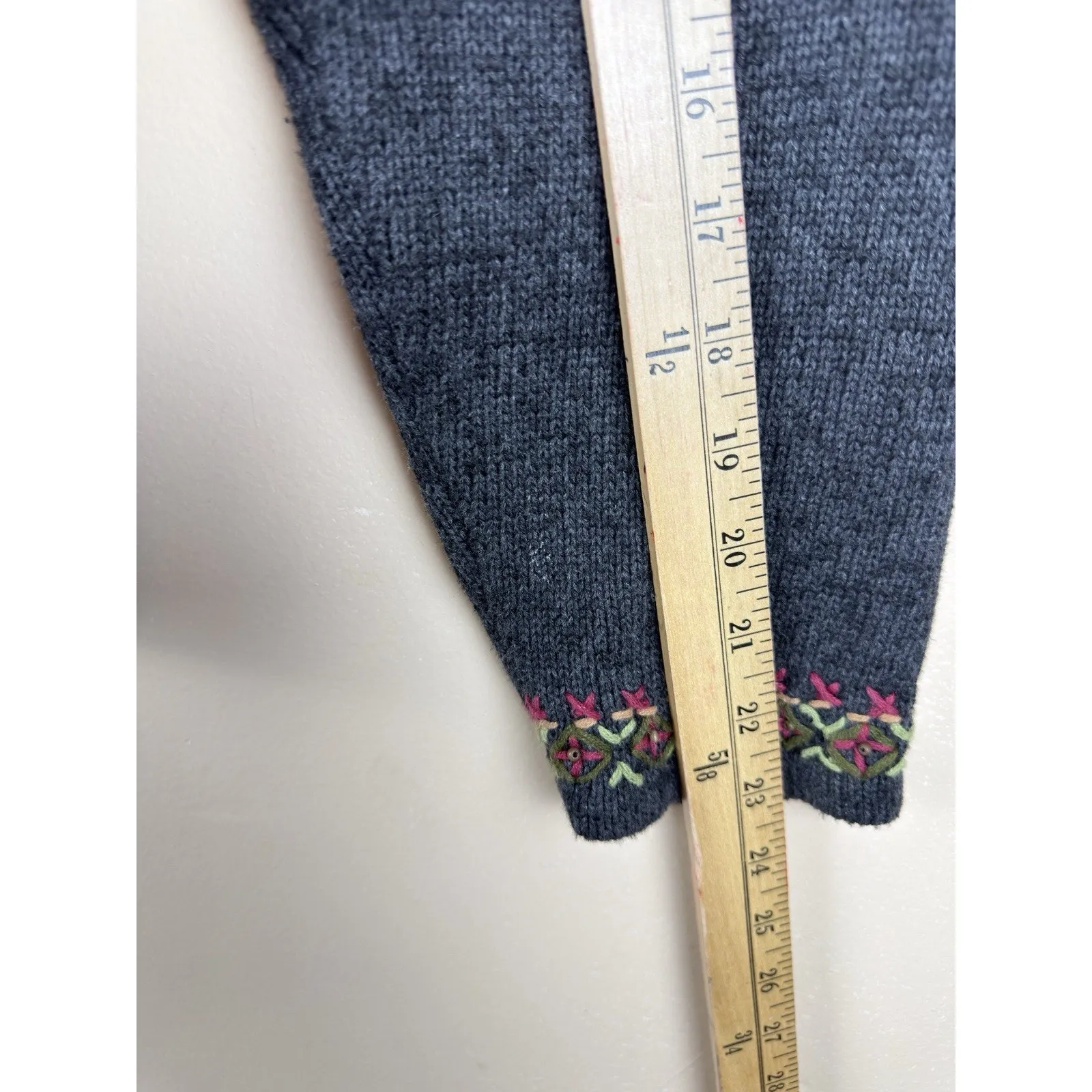 Vintage Timberlea Women’s Quarter Zip Sweater Cardinal Embroidery Knit Size L Gray Size L - Image 13