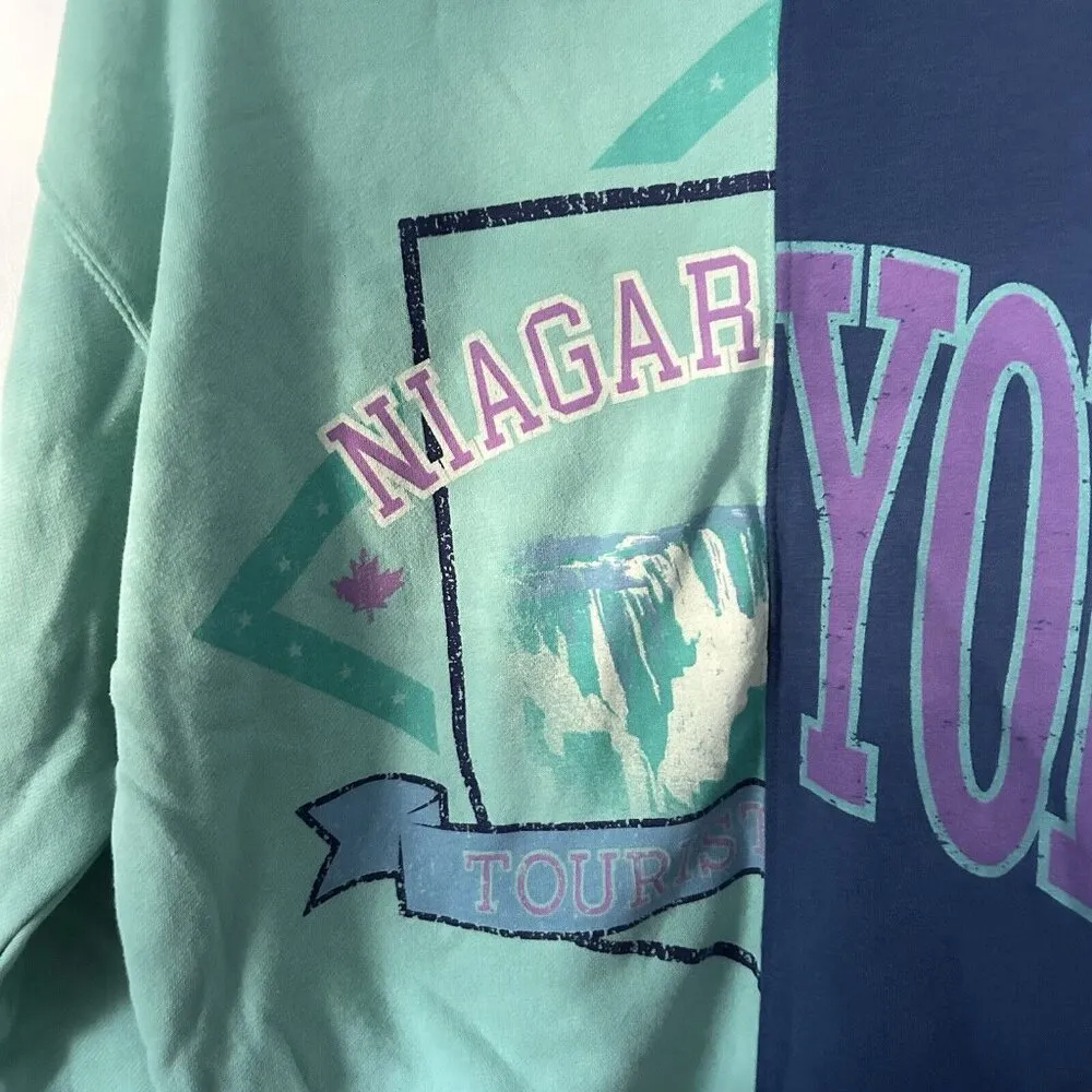 Wild Fable Niagar York Long Sleeve Colorblock Graphic Sweatshirt Women’s Size S - Image 2