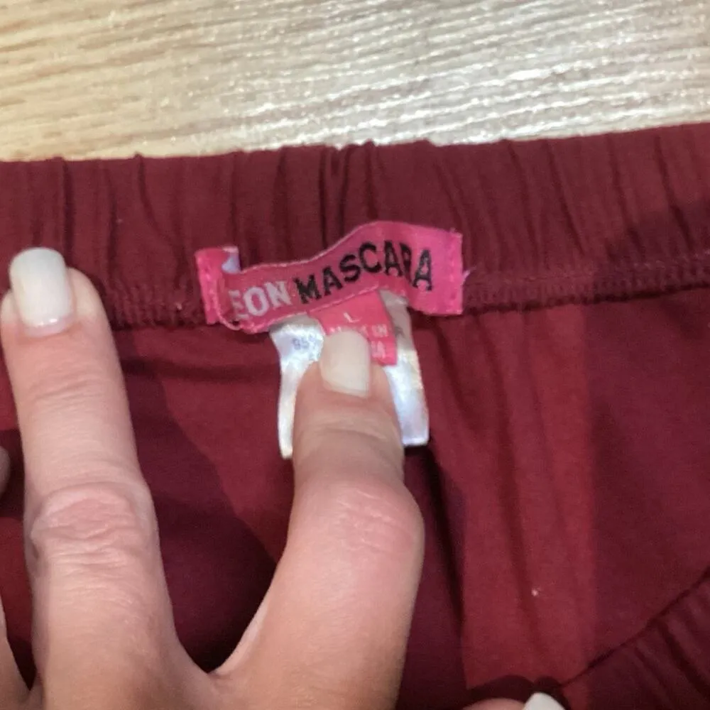 Neon Mascara Leggings Red Size L - Image 3