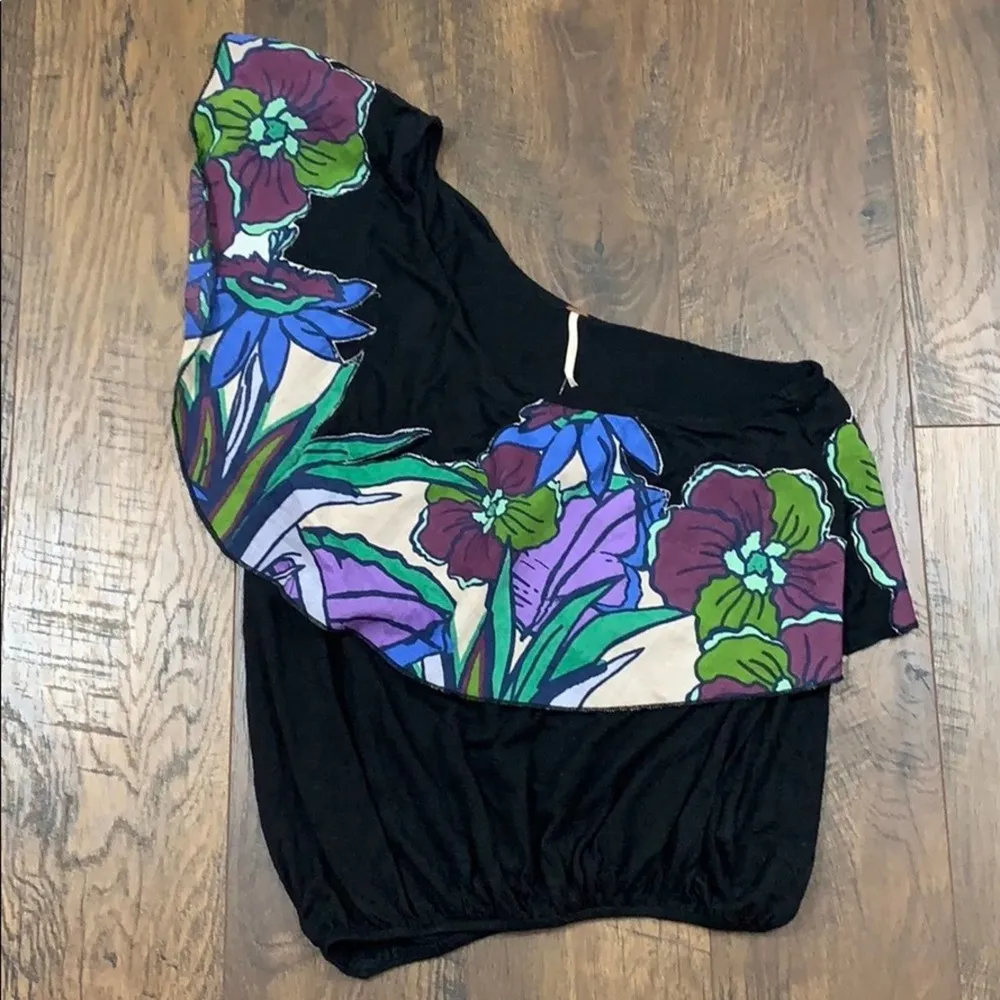 Free People Annka Ruffle One-Shoulder Floral Top - Image 2