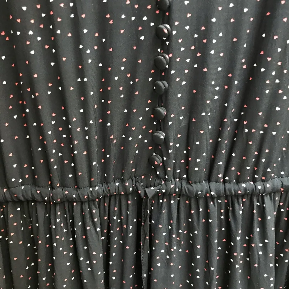 Joie Alithea Polka Dot Heart Print Blouson A-line Midi Dress Asymmetrical - Image 9