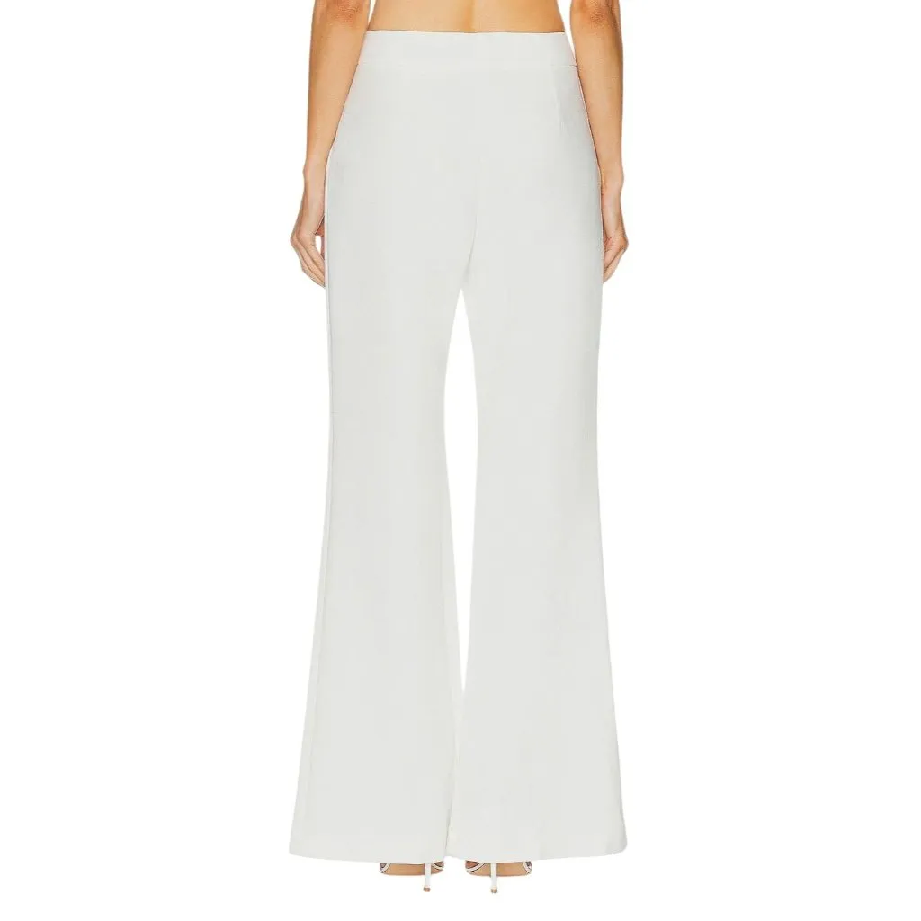 SANS FAFF Pin Tuck Palazzo Pants in White Small New Womens Tailored Trousers - Image 2