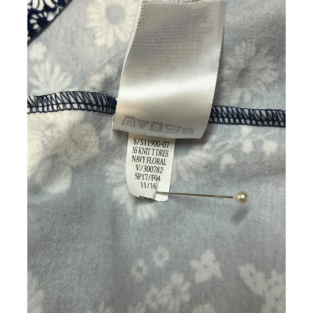 New Old Navy Dress Womens 2XL Floral Round Neck Short Sleeve Stretch Cotton Blue - Image 9