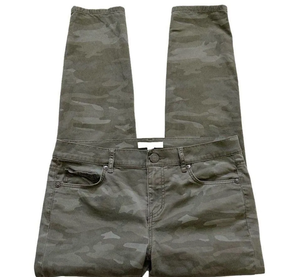 Loft Marisa Pants Camo Camouflage Mid Rise Skinny Ankle Pants Size 4 Petite - Image 9