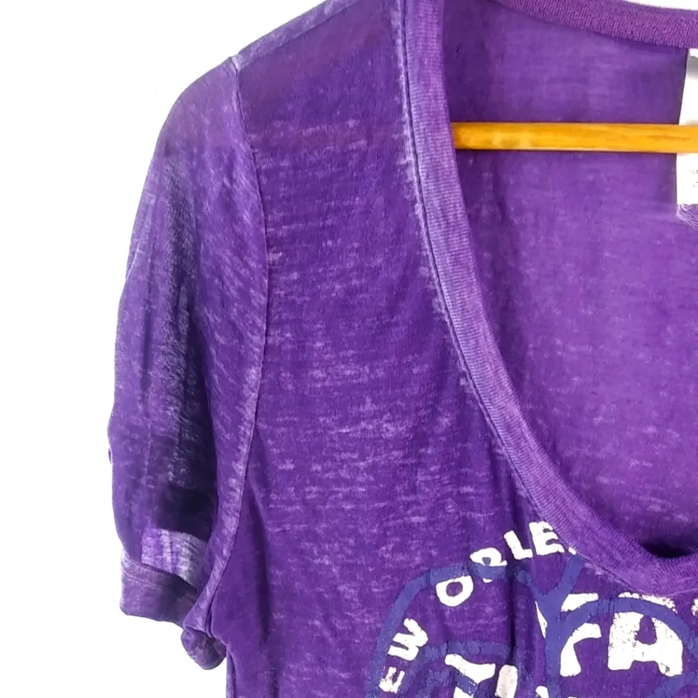 Fat Tuesday XL Mardi Gras Purple Thin Top Plus Size 18 - Image 2