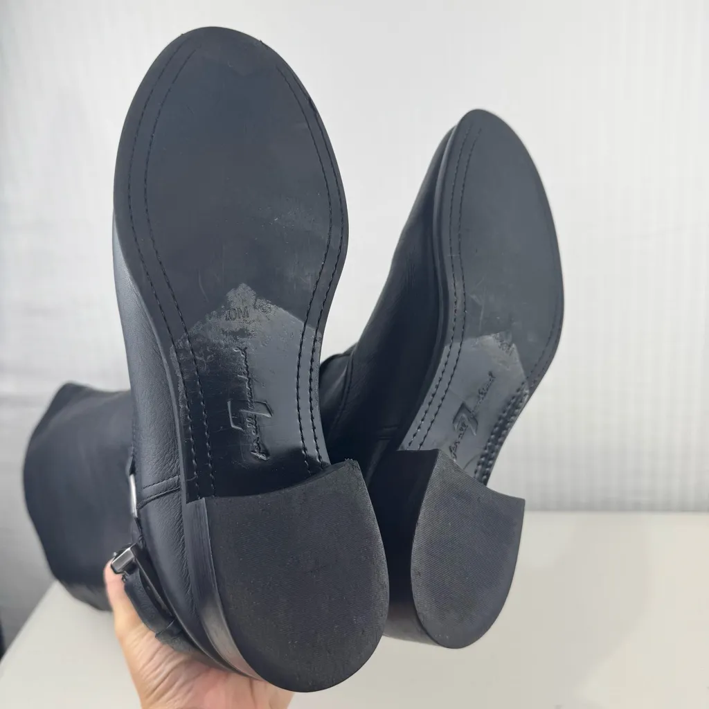 7 For All Mankind Black Leather Over the Knee Harness Riding Boots Women’s 10 - Image 8