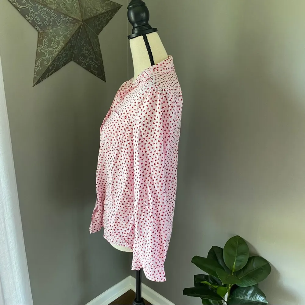 beachlunchlounge Button Down Poppy Shirt Red Sz Small - Image 9