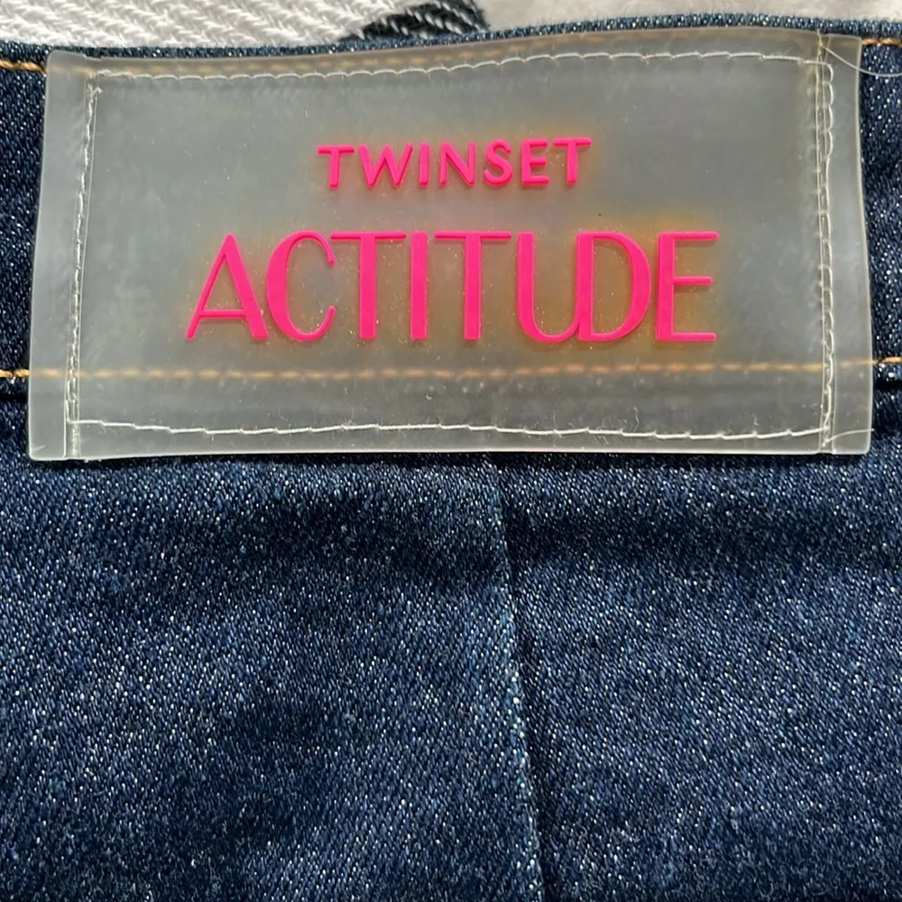 Twinset Milano Straight leg jeans with fold Blue Size 26 - Image 4