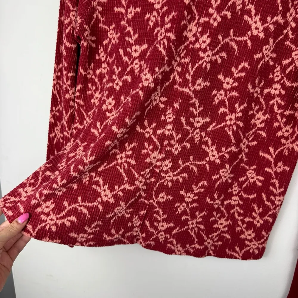 Knox Rose Floral Waffle Thermal Knit Top Sz XXL Long Sleeve Pullover - Image 11