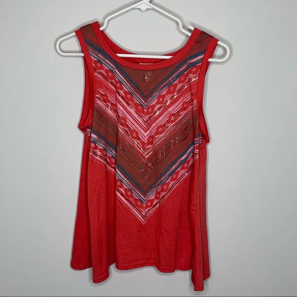 THE BUCKLE //  Pink-Red Coral Open Back Tank Top Small - Image 9