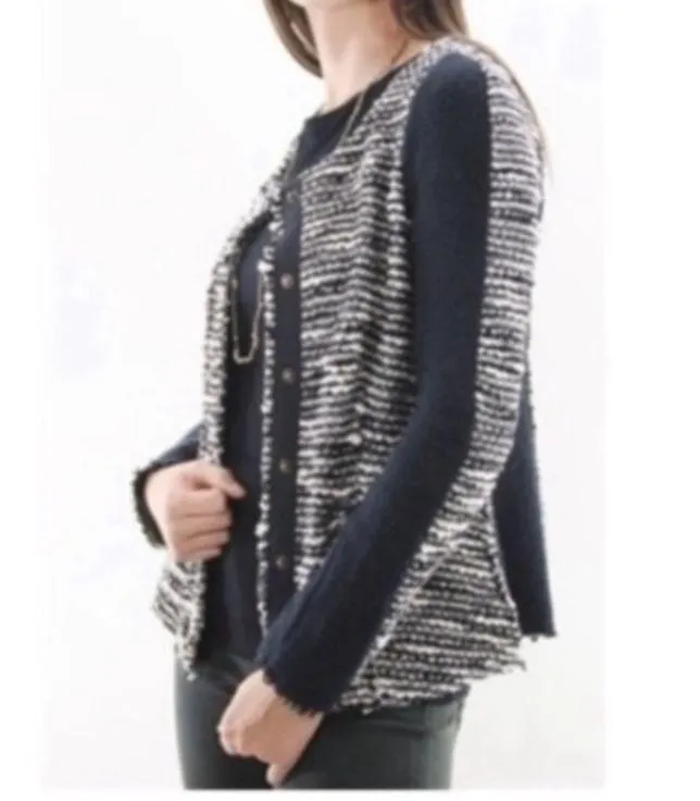 Drew Lindsay Size Small Tan Knit Zip Jacket Motto - Image 7