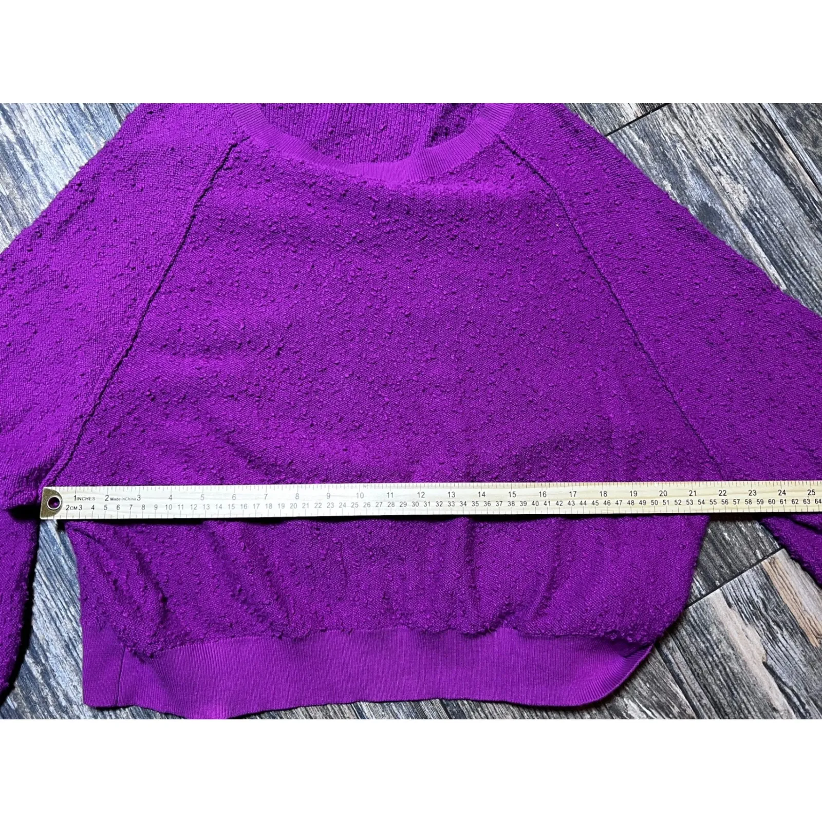 Free People Sweater Found My Friend Boucle Pullover Wild Aster Small Oversized - Image 6