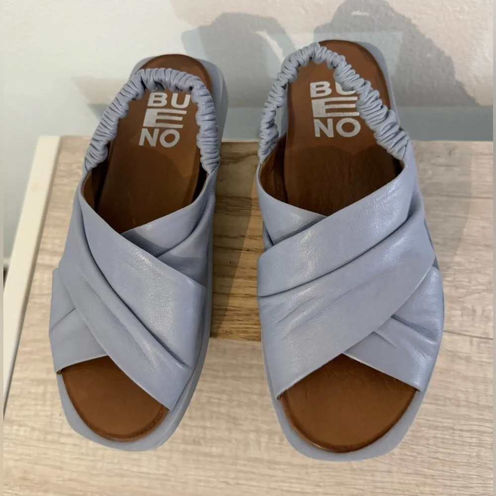Bueno Janessa Slingback Sandals Anthropologie Soft Leather Blue Size 36 EU 5-5.5 - Image 4
