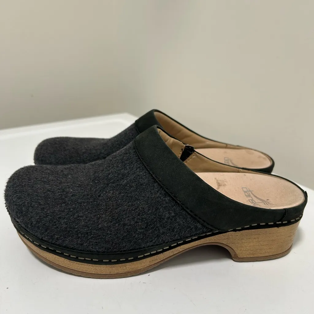 Dansko Bethann Wool Clog Mules Charcoal Gray Size 6.5 - 7 US 37 EU - Image 4