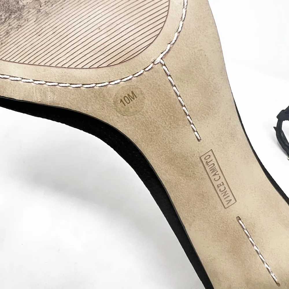 [Vince Camuto] Black Leather Mairana Minimalist Chunky Block Heel Sandals Sz 10 - Image 11