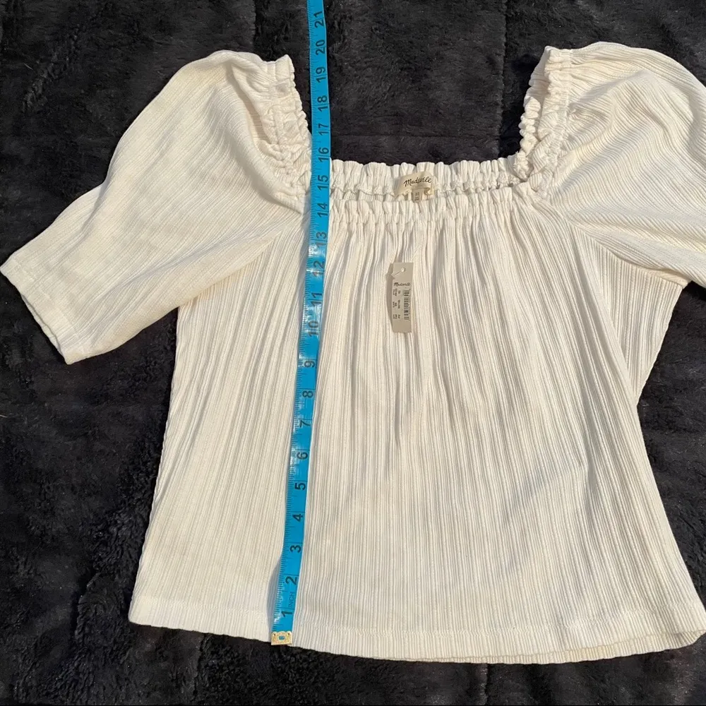 Madewell  Pointelle Knit Peasant Top - Image 12