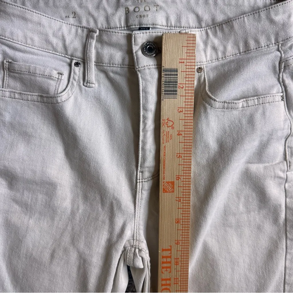 Women’s White High Rise Boot Crop Jeans Size 2 – Classic Fit Stretch Denim - Image 8