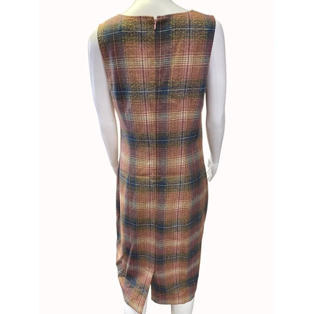 Chadwicks of Boston Women's Pink Plaid Dress Sleeveless Size 6 SKU 4084 - Image 3