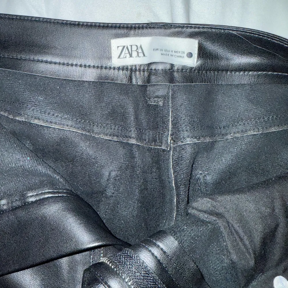 Zara black leather pants - Image 3