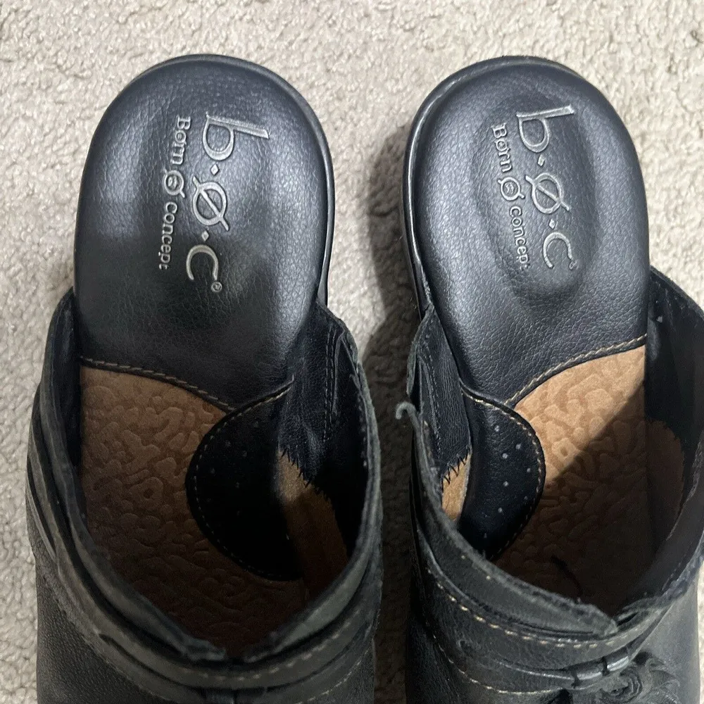 BOC Born Concept Women Black Tassel Clog Mule Shoe Size 8 - Image 3