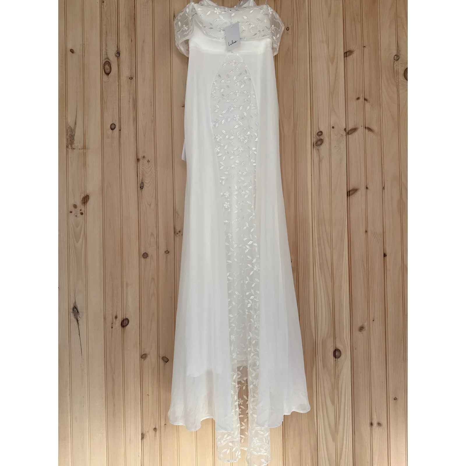 NWT Lulus Beloved Beginning White Embroidered Off-the-Shoulder Maxi Dress Size S - Image 6