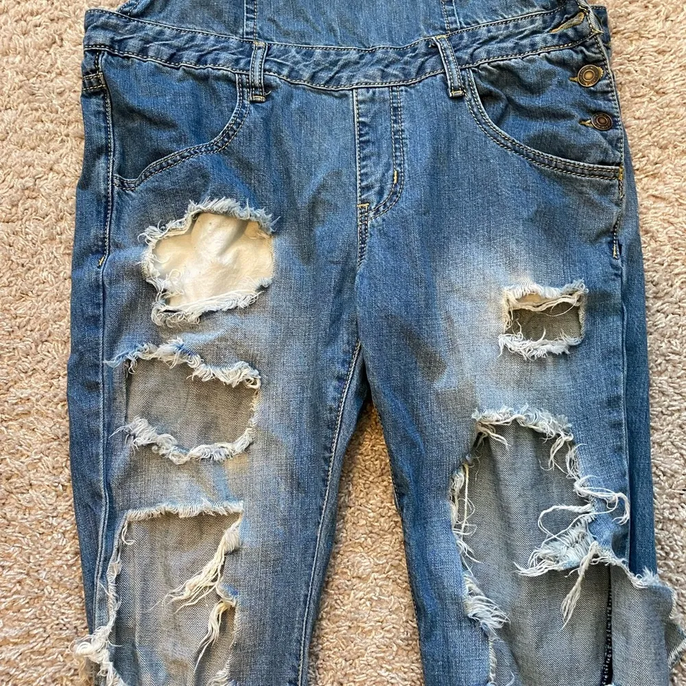 Machine Denim Women’s Distressed Overalls Blue Size 28 - Image 12