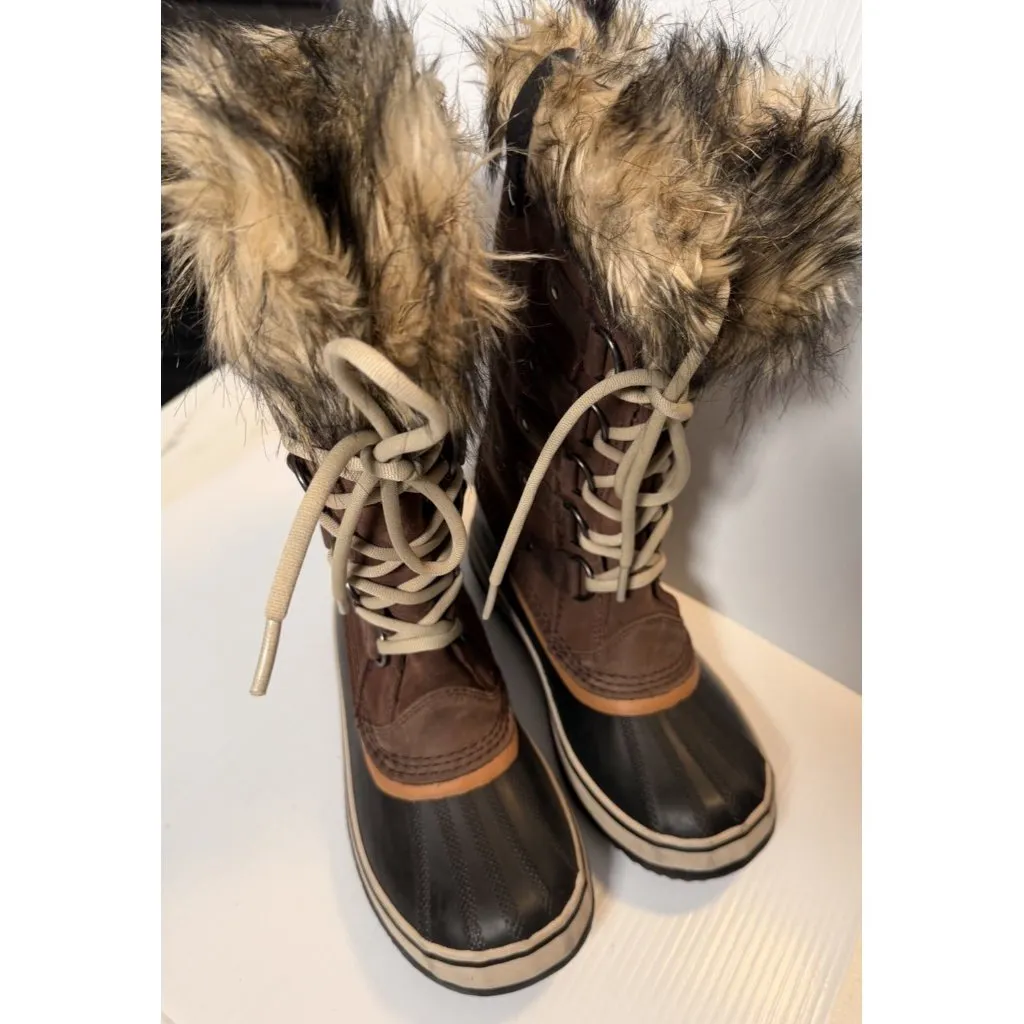 Sorel Boots Women's 7 Joan Of Arctic Faux Fur Lined‎ Waterproof Leather Winter - Image 5