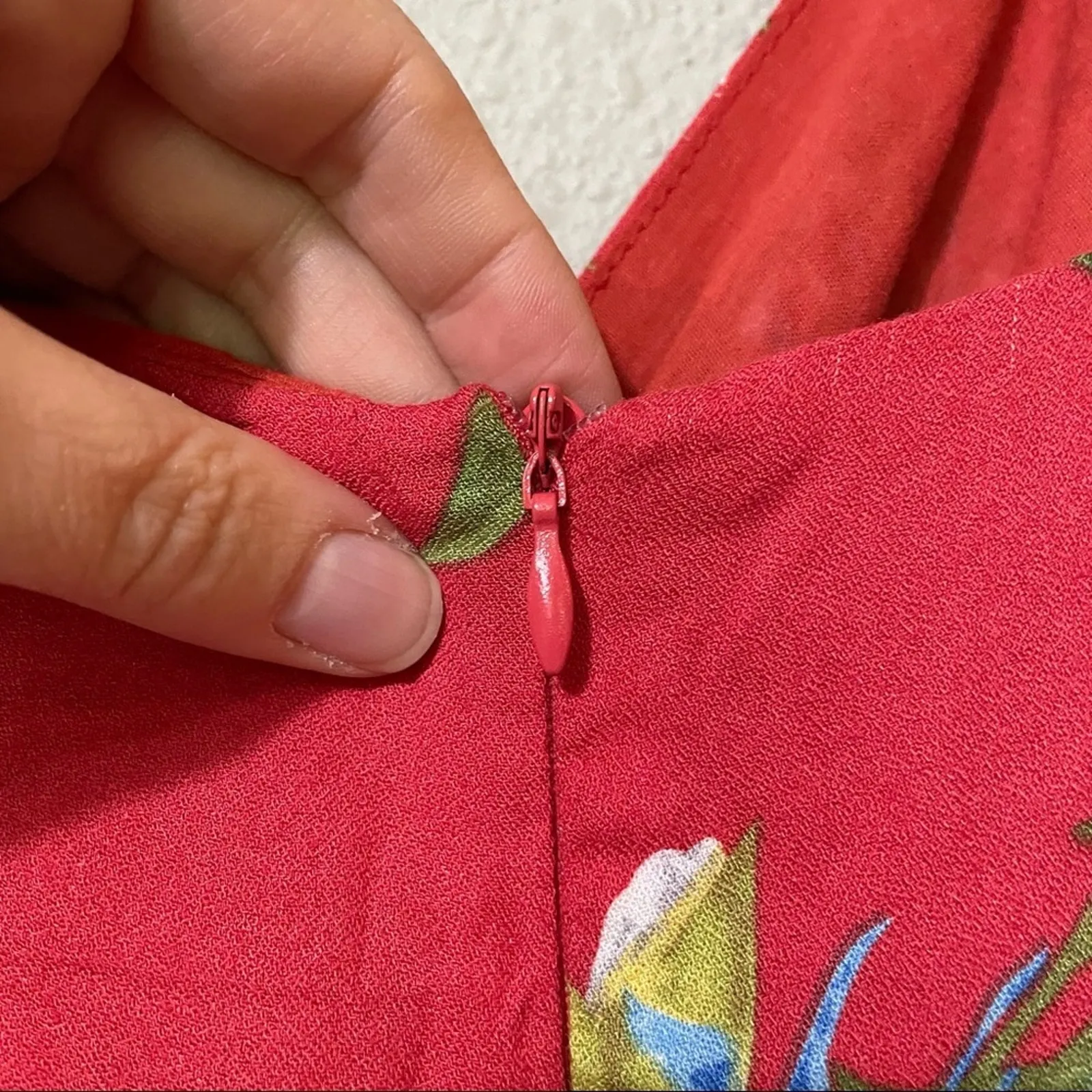 Everly Red Floral Ruffled Mini Dress Womens S Summer Sundress Girly Tropical - Image 4