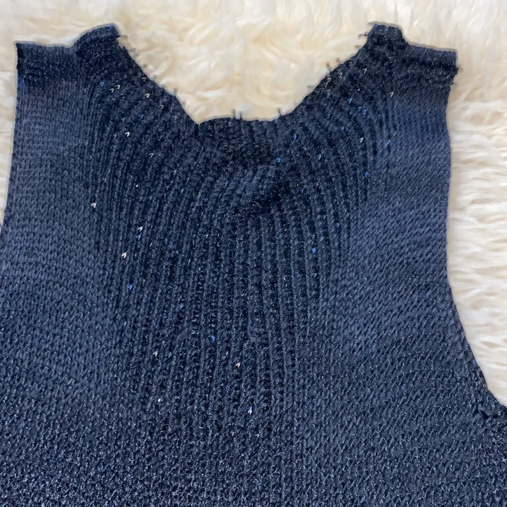 Vidrio Beaded Knit Tank Top Rayon Stretch Sleeveless Argentine Sz 2 Bodycon - Image 9