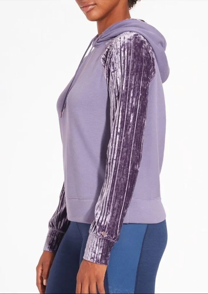 Calia by Carrie Underwood Purple Velvet Effortless Long Sleeve Hoodie Size Large - Image 7