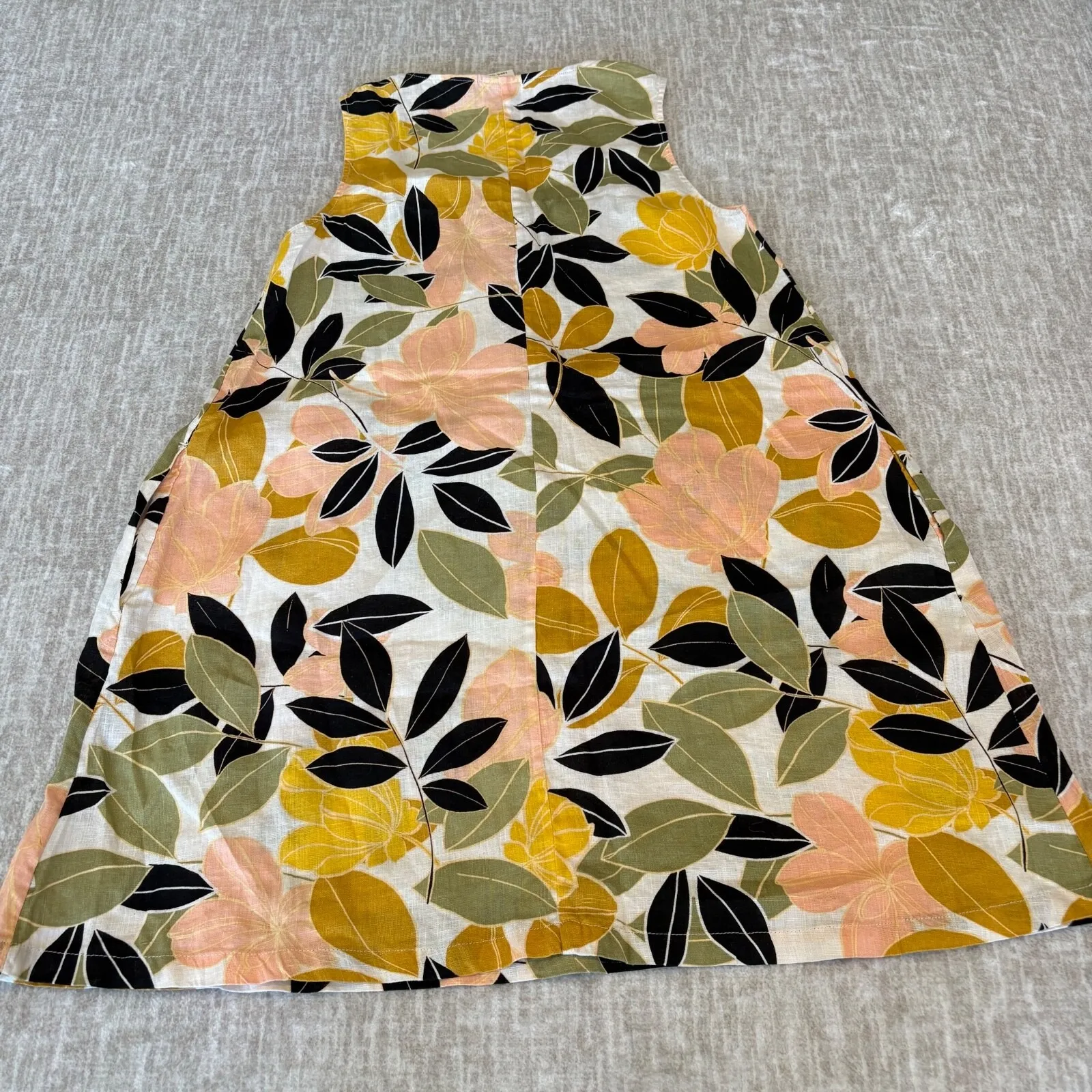 Rachel Zoe 100%‎ Linen Shift Dress Size XS PInk Tank  Floral Sleeveless Tropical - Image 8