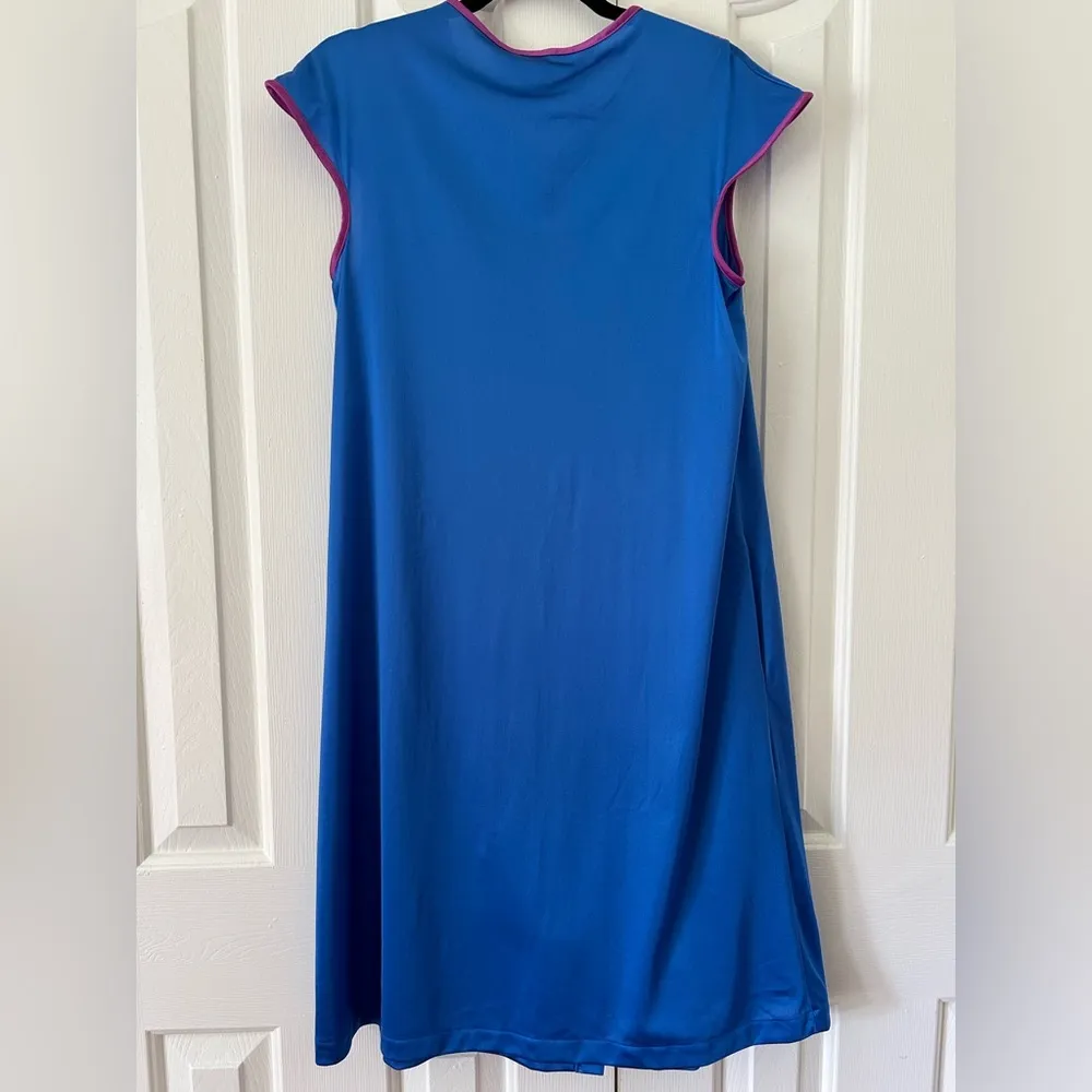 Vanity Fair - Vintage - Blue & Teal - Woman’s Buttoned Robe/Gown - Size Small - Image 4