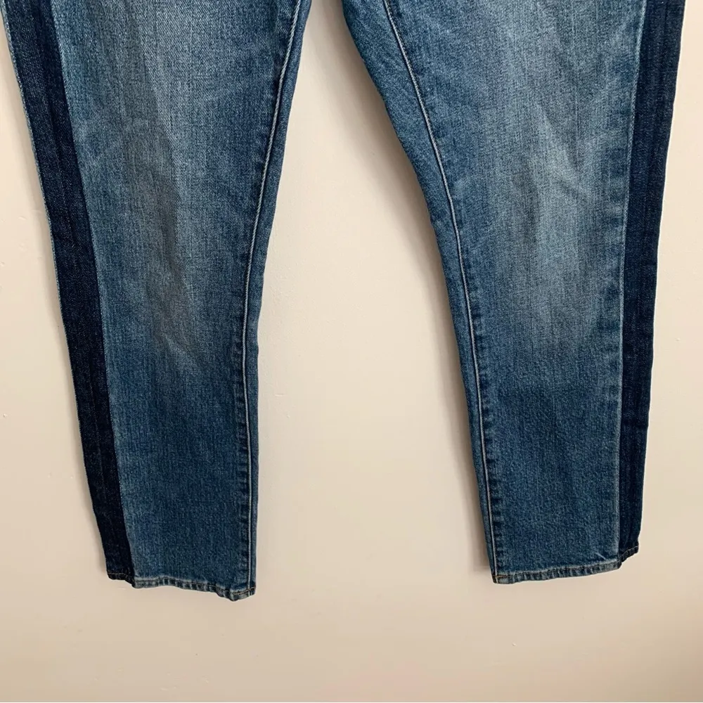 EUC Madewell The High Rise Slim Boyjean Tuxedo Strap Jeans Size 24 - Image 8