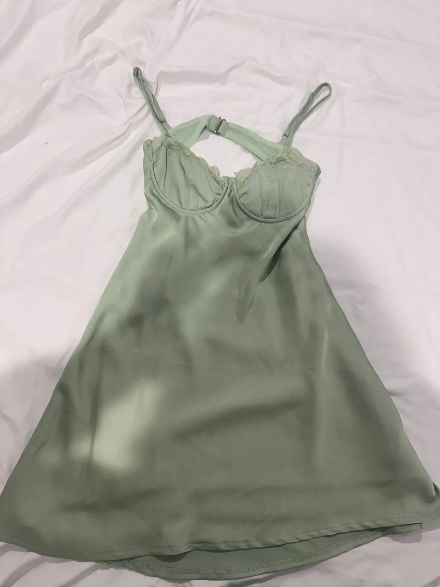 Mini Green Dress - Image 4