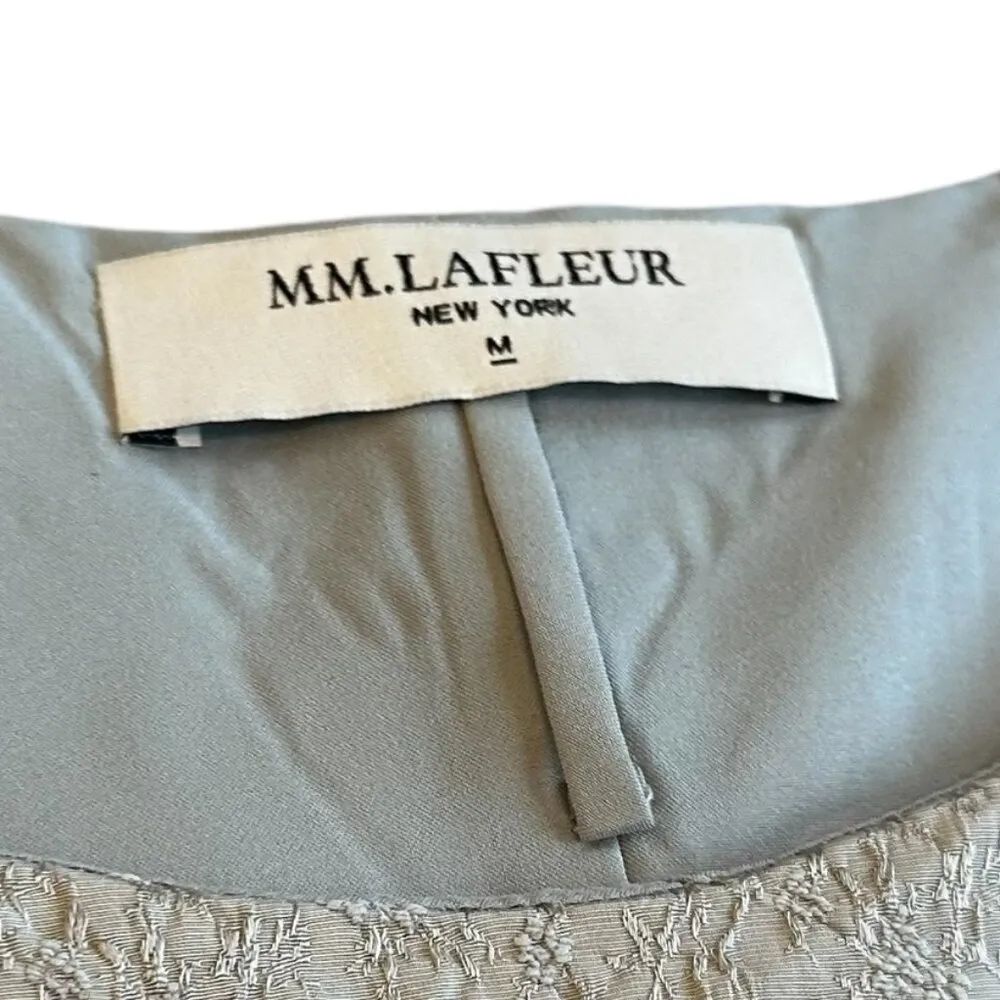 MM Lafleur Grey Sleeveless Textured Shift Dress Crew Neck Size Medium Women's - Image 11